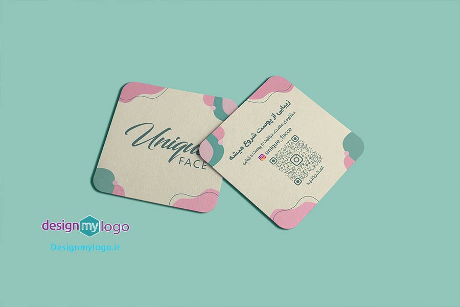 طراحی و چاپ کارت ویزیت سالن زیبایی یونیک فیس